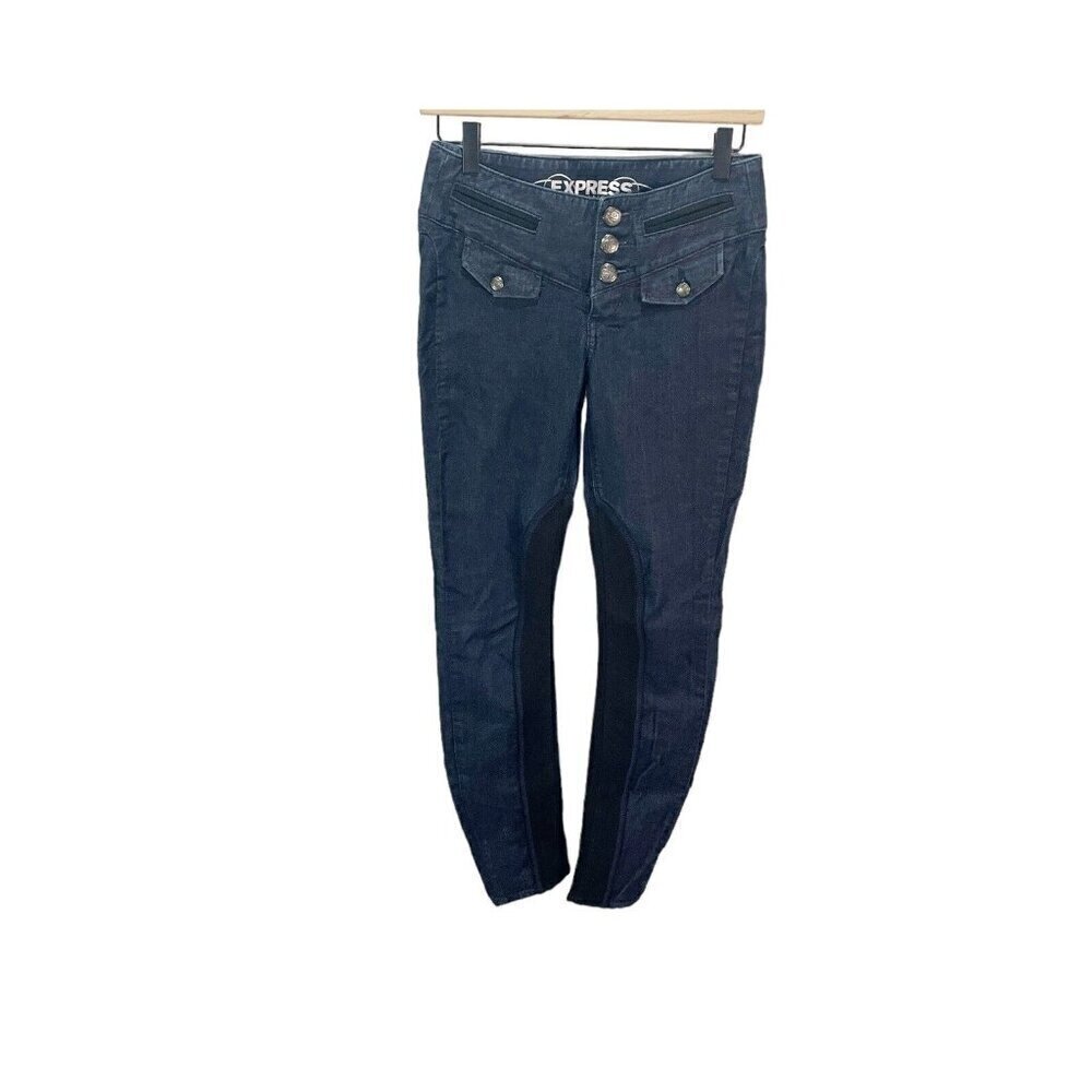 Express Jeans Womens Size 0 Stella Jegging Dark Wash Skinny ankle Button Fly